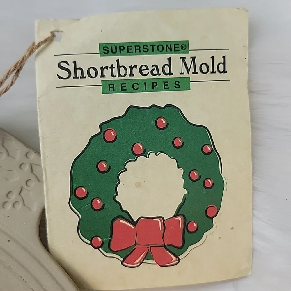 SASSAFRAS Superstone Farmhouse Holiday Christmas Shortbread Cookie Mold VTG‎